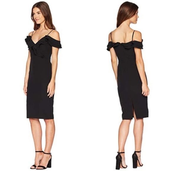 Bardot Dresses & Skirts - Bardot Raene Frill Neckline Sheat FRIL DRESS 6